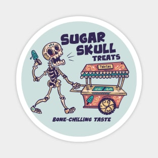 Sugar Skull Treats // Funny Day of the Dead Ice Cream Cart Magnet